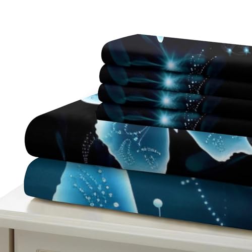 Housse de couette 135x200 papillons fermeture éclair sans repassage