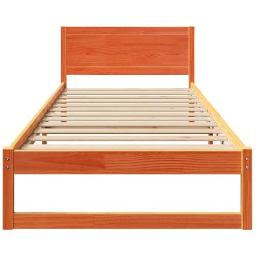 Estructura de cama con cabecera en acabado marrón cera de 75 x 190 cm 6