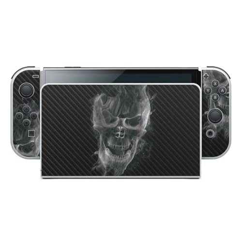 DeinDesign Skin Nintendo Switch OLED Totenkopf Carbon
