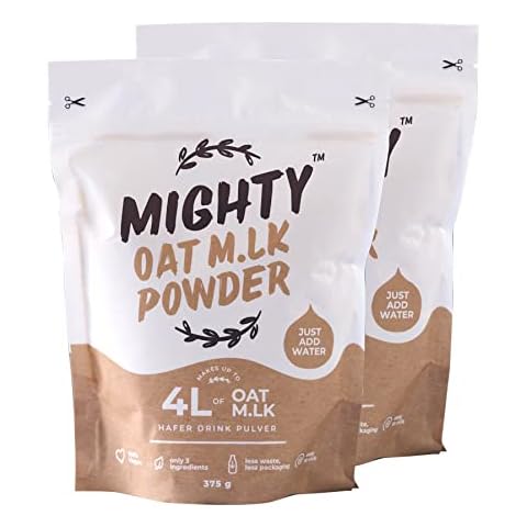 MIGHTY Oat Milk Powder, (750g Bag, Makes 8L of Oat M.lk), Vegan Coffee Creamer, Dairy Free, Lactose Free, Ideal for Camping, Travelling, Festivals Cover