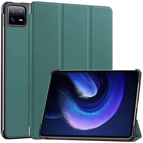 For Xiaomi Pad 6 / Pad 6 Pro �P�[�X �V���I�~ Pad 6 / 6 Pro 11�C���` ���U�[�P�[�X �ylarfbulroc�z�y�� ���^ PU ���U�[ �X�}�[�g �J�o�[ �ϏՌ� ���h�~ �n�[�h �w�� �P�[�X �O�܂� �X�^���h 