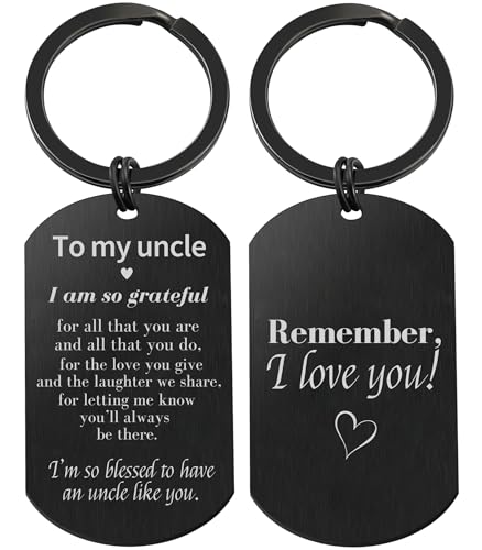 Rosa Vila Uncle Keychain, Best Gifts for Uncles, Unique Keychain Gift for Uncle from Niece and Nephew, Thoughtful Father’s Day Gifts for Him, Christmas, Birthday, Gift-Ready