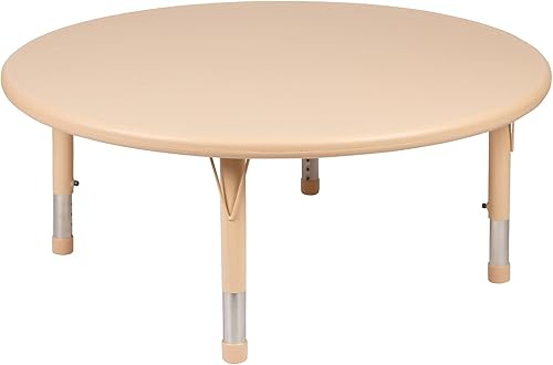 Miniatura 8 de Flash Furniture Emmy - Juego de mesa redonda de plástico azul de 45 pulgadas con 4 sillas