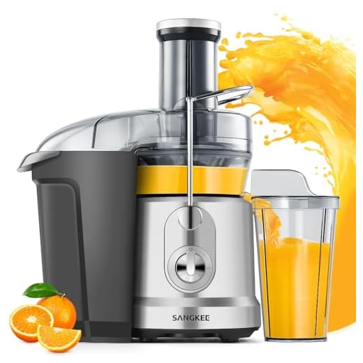 Extractor de Jugos, Exprimidor Centrífugo para Frutas y Verduras, Tubo de Alimentación de 8cm, Exprimidores Eléctricos Doble Velocidad para Cítricos Apio, con Cepillo de Limpieza, Taza de 800ml, 1000W