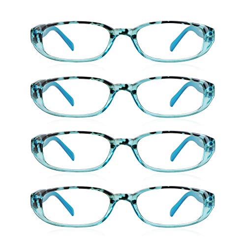 LifeArt 4 Pairs Reading Glasses, Blue Light Blocking Glasses, Computer Reading