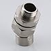KES Shower Head Swivel Ball Adapter - Brass Ball Joint Adjustable Shower Arm Connector Universal Showering Component Brushed Niekel, PSB100-2