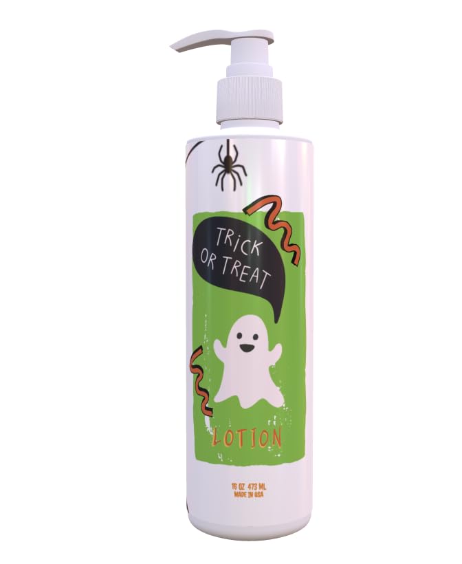 Halloween Lotion Trick or Treat Design Light Green Tea Lemon Scent 12 Pack 16 oz Pump Festive Bathroom