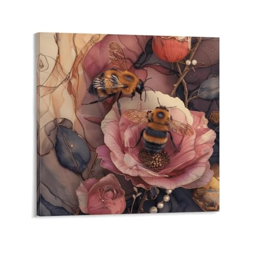 Tableau secret de rose 40x40cm cadre intérieur pour habiller un mur vide