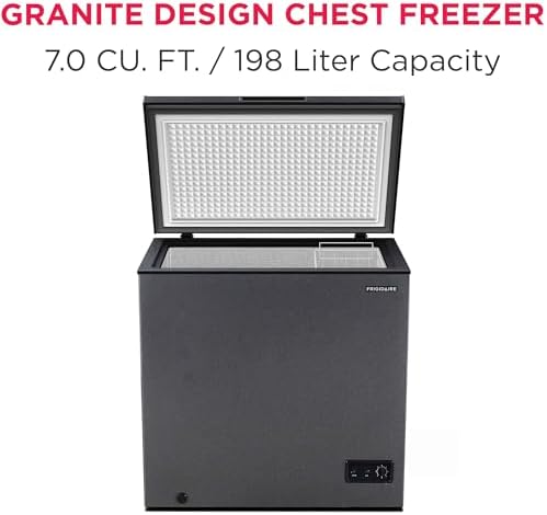 Frigidaire Chest Deep Freezer, 7 Cu. Ft. Capacity, Granita Rugged Design-Adjustable Thermostat-Removable Vinyl Coated Wire Basket-Easy Defrost Drain - View 4