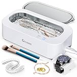 Gisaae Ultrasonic Jewelry Cleaner, 11.8oz(350ML) Portable Ultrasonic Cleaner with 2 Modes, 48kHz Jewelry Cleaner Ultrasonic Machine for Glasses, Ring, Watch Band, Retainer, Dentures, Coin, Razor