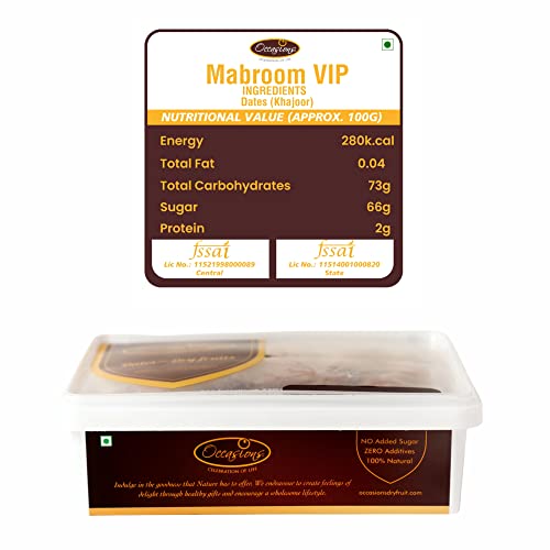 Image of Occasions Premium Mabroom Dates 1000 grams - Mabroom Khajoor, Fresh Mabroom khajur, Saudi Arabia khajur | Saudi Arabian Dates | Rich in Nutrients | Low GI snack | Best for fasting
