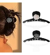 Amazon.co.jp: Fuyunohi ヘアクリップ 黒 髪留め クリップ