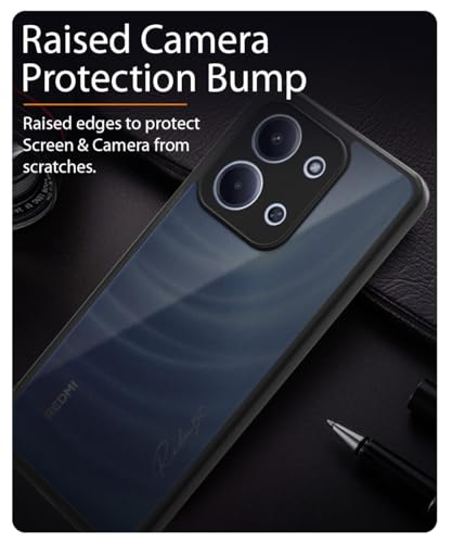 Image of WOW IMAGINE Translucent Hybrid Back Case Cover for Mi Redmi 15C 5G | Poco C85 5G 2025 Smoked Matte Back | Shock Proof 360 Degree Protection | Protective Hard Case - Matte Black