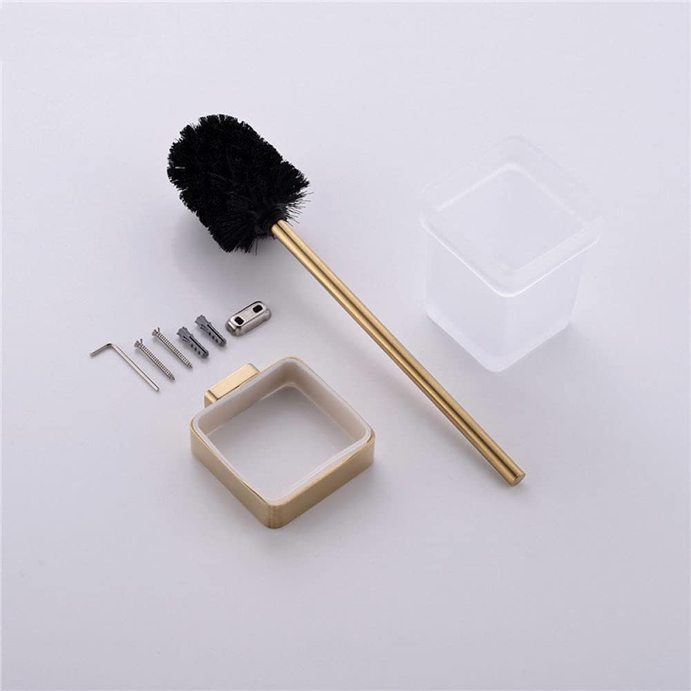 Luxury Brushed Brass Bathroom Accessories - Robe Hook, Paper Towel Rail, Wall Shelf & Toilet Brush(Robe Bar)