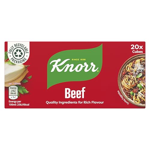 Knorr Beef Stock Cubes gluten-free to add a rich beef flavour to your dishes 20x 10 g (Pack of 2)