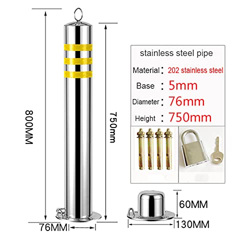 TGBHM Parking Barrier Parking Bollard for Lane Security 2 Parking Post and 5m Warning Chain Stainless Steel Detachable Drive Bollard,