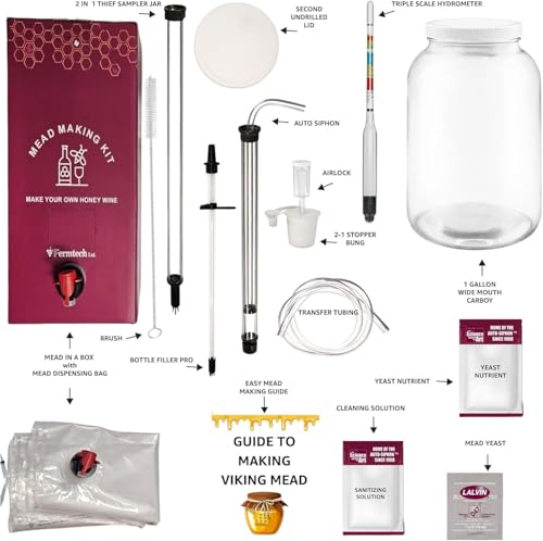 Kit fabrication hydromel et bière 3,8L | Matériel de fermentation maison réutilisable - 3