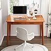 FUFU&GAGA 39 Office Desk, Rectangular Computer Desk with 2 Drawers, Writing Table for Reading Crafting, Home Office Study Room, Brown Walunt, 39.4W x 21.7D x 29.5H