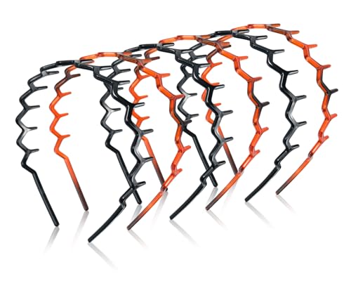 Molybdix 6Pcs Zig Zag Headbands for Women Men Girl, Plastic