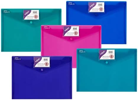 Snopake A4 Polyfile ID Popper Wallet with Press Stud Closure  Black [Pack of 5] Ref: 12491