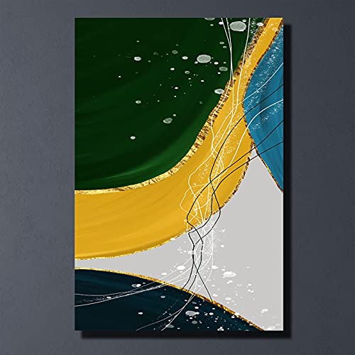 Lienzo abstracto dsdsgog de alta definición con trazos oro 4