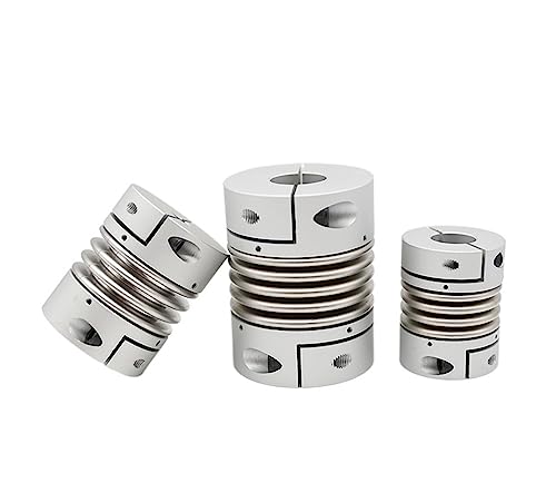 Rigid coupling,Stainless steel rigid coupling 1pcs D25L38 Aluminum Alloy Bellows Coupling Stainless Steel Elastic Encoder Motor Screw High Torque Coupling with Keyway(6x12)