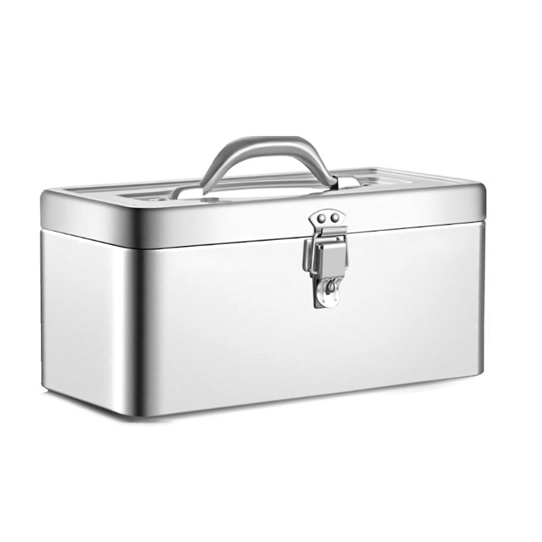 Cassetta portautensili portatile in acciaio inox – Organizer in metallo resistente con capacità elevata per casa, garage e attività all'aperto