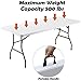 FORUP 6ft Table, Folding Utility Table, Fold-in-Half Portable Plastic Picnic Party Dining Camp Table (White)