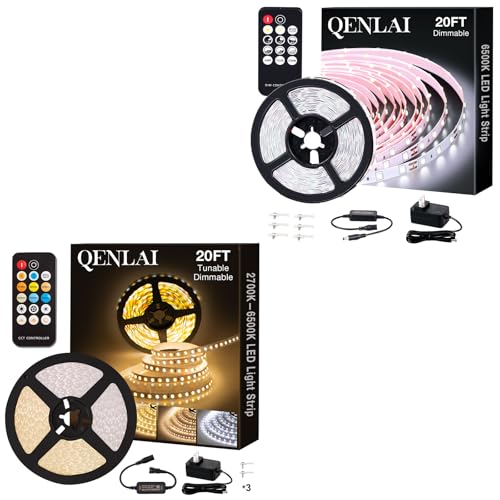 Tira LED Regulable 20ft Blanco cálido y blanco miniatura 1