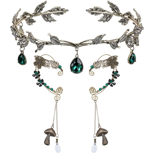 FRESHME �t�F�A���[�C���[�J�t�ƃw�b�h�o���h - �G���t�C���[�J�t �t�F�A���[�N���E�� ���l�b�T���X�R�X�`���[�� �n���E�B�� �����t�F�A���[�R�A�A�N�Z�T���[, �O���[��03, adjustable