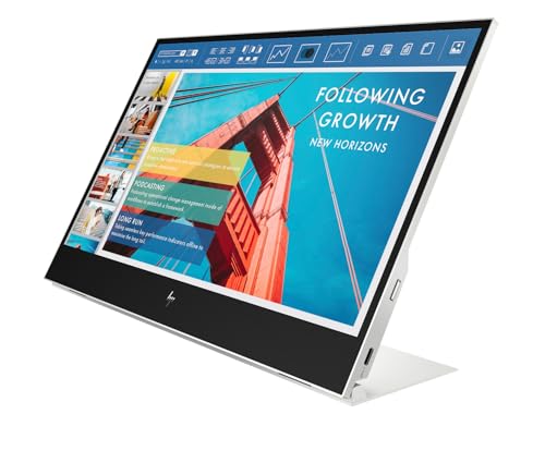 Image of HP E14 G4 14 inch FHD IPS Portable Monitor with 5ms Response Time, Anti-Glare, Flicker Free, 400 nits Brightness, USB-C & Dockztorm USB Port Expander, Silver Color (1B065AA#AC3) 2 Pack