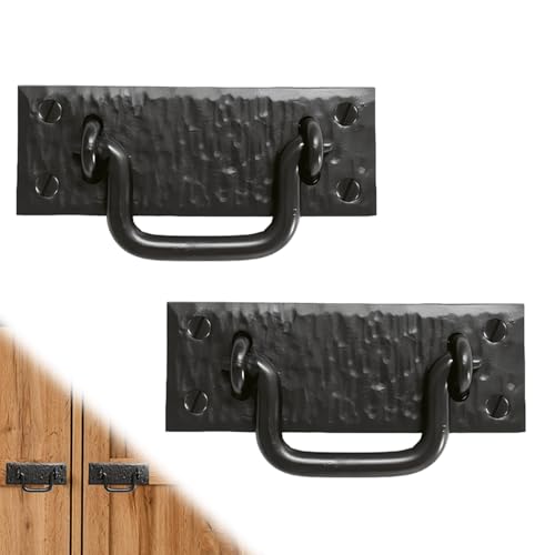 2 Pack 4" Decorative Black Ring Pulls - Heavy Duty