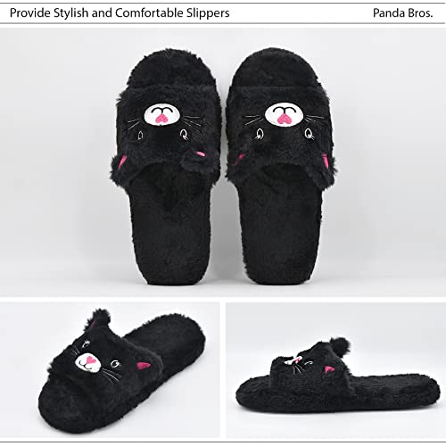 Panda Bros Slides Slippers, Soft Plush Cozy Open Toe Indoor Outdoor Fuzzy Slippers Gifts For Girls Women Girlfriend4