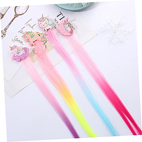 Lot de 4 pinces à cheveux de filles extensions pour cadeaux d'anniversaire - 4