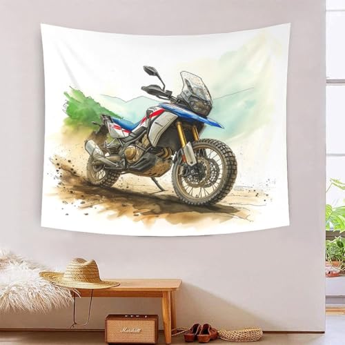 Tapiz de pared con estampado 3D de motocicletas para renovar tu dormitorio.