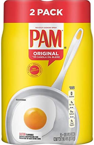 Pam Original No-Stick Cooking Spray 100% natural Canola Oil (2 pack - 12oz each can)