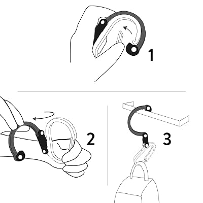 GEAR AID HEROCLIP (Small) Carabiner Gear Clip and Hook, for Hanging Bags, Purses, Lanterns, Strollers, Tools, Helmets, Water Bottles, and More