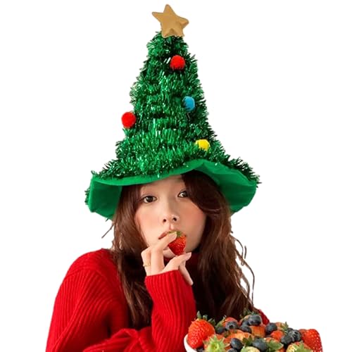 Weihnachtsmütze, Weihnachtsbaum Hut Mit Stern - 47 Cm Wintergrüner...