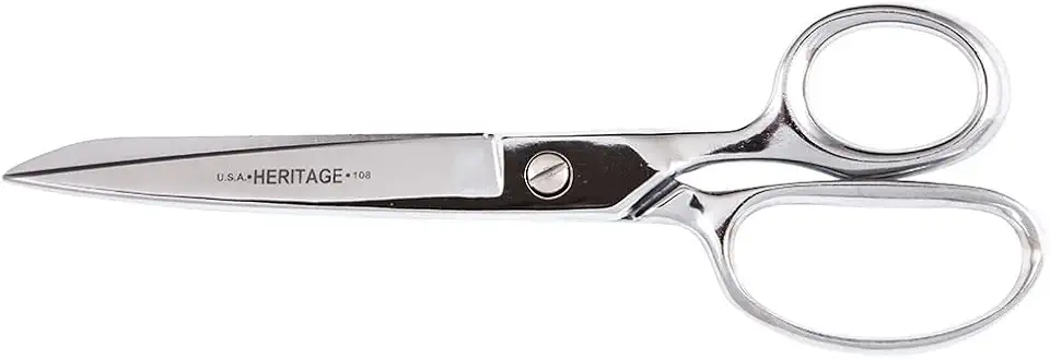 Klein Tools G108 Scissors, Made in USA, Straight Trimmer for Cutting Fine Fabrics to Heavier Material, 8-1/4-Inch