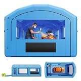 VEVOR Cabina di Verniciatura Gonfiabile 7 x 4 x 2,75 m Leggera Blu, Tenda Verniciatura Portatile con Soffiatori da 550W e 750W, con Tetto ad Arco e Filtro, per ATV Moto Veicoli Mobili Medie Dimensioni