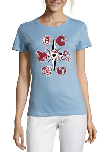 T-shirt anime 186 femme bleu clair en coton doux pour éviter les irritations de la peau