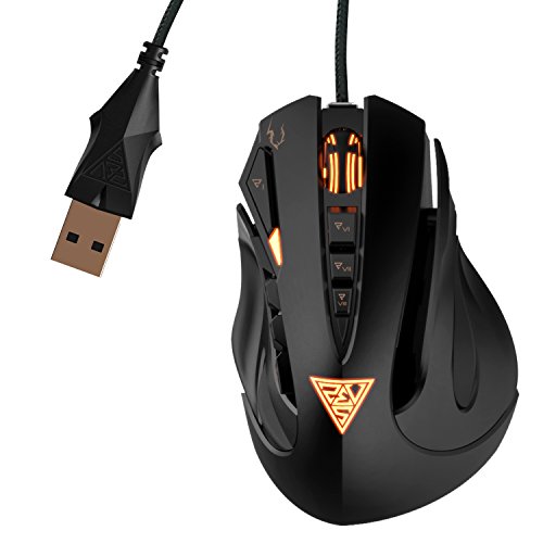 GAMDIAS Zeus eSport Laser Gaming Mouse with 8200 DPI, Unique Side Grip Calibration & 9 Programmable Buttons (GMS1100)