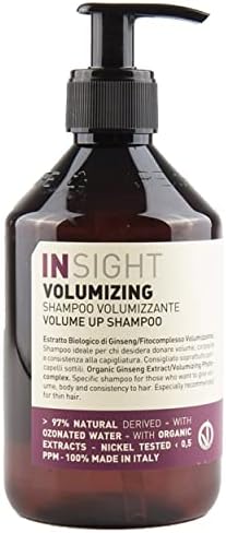 Insight Clean Beauty Volume Up Shampoo for Softer Hair Organic Ginseng Extract, Vegan, 13.5 fl oz