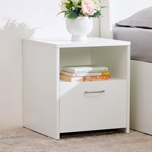 Image of Home Centre Engineered Wood Helios Alton Bedside Table, White