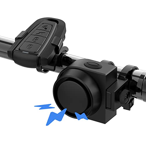 115 dB Bike Alarm System Anti Theft, Rechargeable Wireless Vibration Alarm with Remote, IPX5 Waterproof Vibration Motion Sensor Bicycle Alarm for Bike Motorcycle Scooter Car Etc