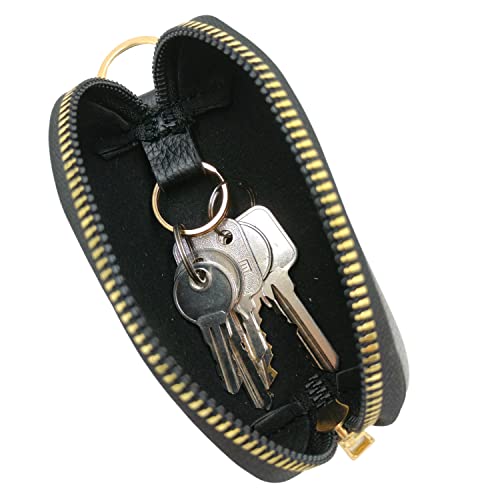 Key Case Holder, Keychain Mini Pouch Coin Purse, Pu, Keyring, Coin Organizer, Change Wallet For Men Women, Key Fob Protector (Black) #TOP5