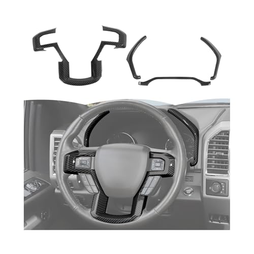 Image of RT-TCZ Dashboard Panel Cover Interior Trim Kit Decoration Interior Accessories for Ford F150 2015-2020 (Black Carbon Fiber)