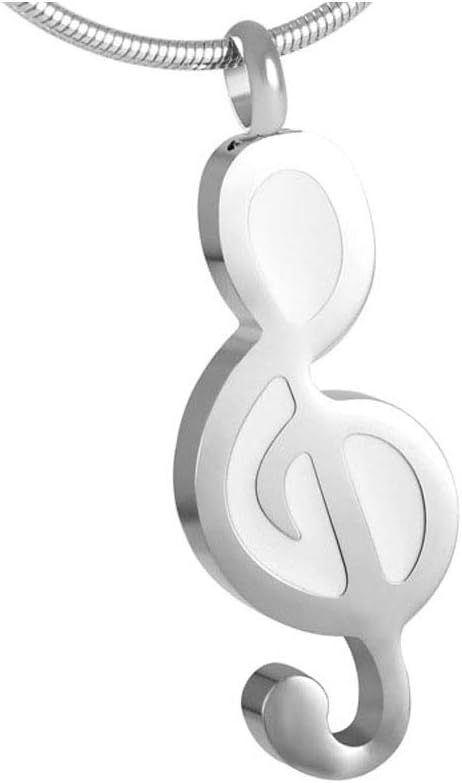 Music Note Urn Necklaces for Ashes Stainless Steel Musical Symbol Cremation Urn Pendant for Loved One Funeral Memorial Ashes Jewelry Clef Urn Pendant Necklace