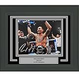 Framed Autographed/Signed Max Holloway UFC MMA Black Fighting 8x10 Photo Beckett BAS COA