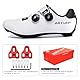 ARTVEP Herren Radschuhe Damen MTB Fahrradschuhe Kompatibel mit Look SPD SPD-SL Delta Lock Pedal Reitschuhe Kompatibel mit Peloton Schuhen Weiß EU 46/280